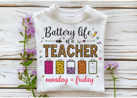 Battery Life of a Teacher Funny PNG Review