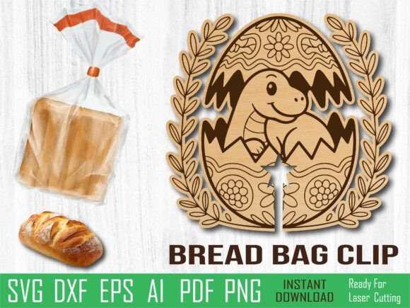 Dinosaur Easter Egg Bread Clip, Laser Review