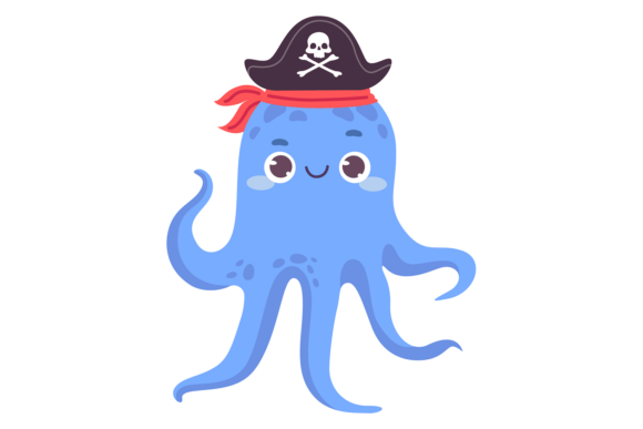 Funny Octopus Captain in Black Hat Review