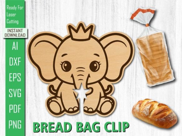 Laser Cut Crown, Elephant Bread Clip SVG Review