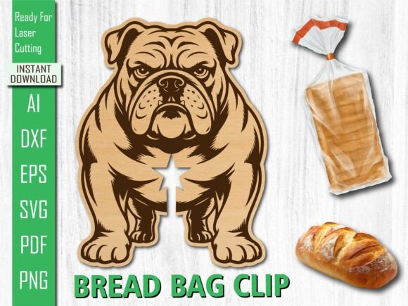 Laser Cut English Bulldog Bread Clip SVG Review
