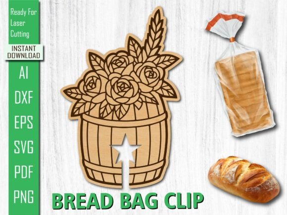 Laser Cut Flower Bucket Bread Clip SVG Review