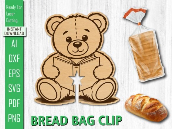 Laser Cut Reading Teddy Bear Bread Clip Review