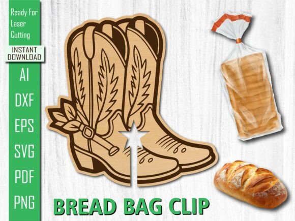 Laser Cut Western Cowboy Boot Bread Clip Review