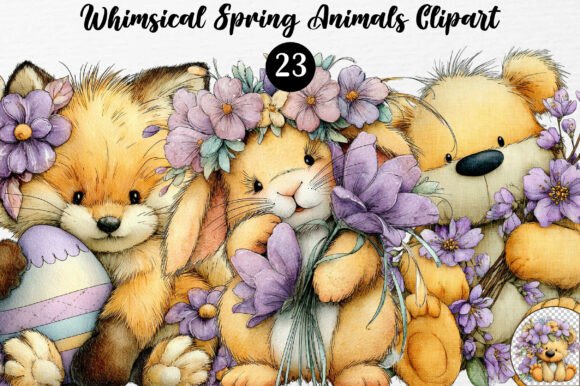 Whimsical Spring Animals Clipart Review